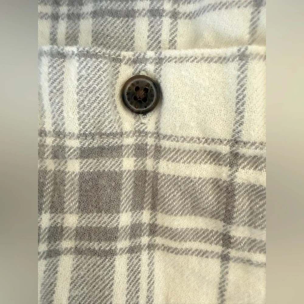 OshKosh B'gosh Plaid Hoodie Shirt in Cream and Gray